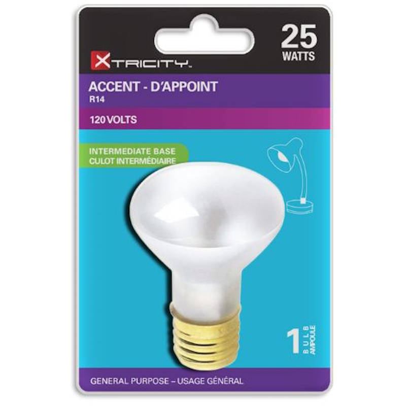 Accent R14 Incandescent 25W Light Bulb - Intermediate E17 Base - 120V ...